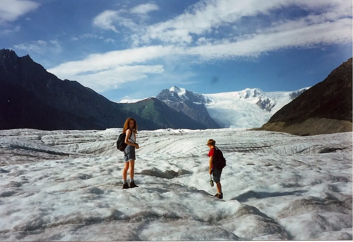 Hikers on the Root Glacier